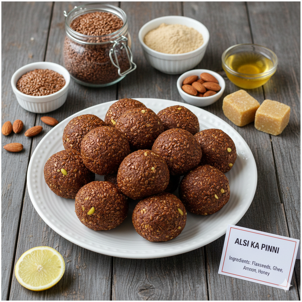 Homemade Alsi Ladoo/Pinni